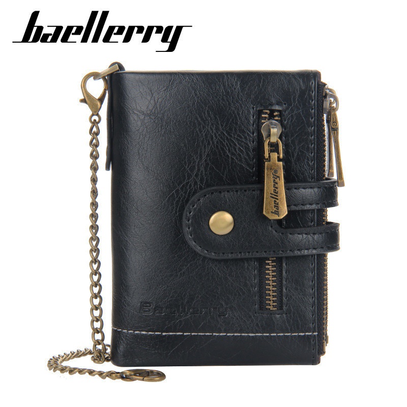 DOMPET LIPAT RANTAI WANITA KECIL BAELLERRY ORIGINAL KULIT HITAM SEOUL WA483B5 IMPORT KOREA PREMIUM SLOT KARTU UANG RESLETING KOIN BATAM BRANDED CEWEK MURAH REMAJA KEKINIAN SIMPLE TIPIS