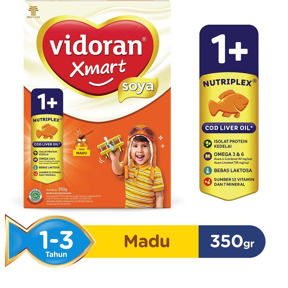 

[KODE BARANG 0ZH37] Vidoran Xmart Milk 1+ 1 Plus Rasa Vanila dan Soya Rasa Madu 350 gr ly