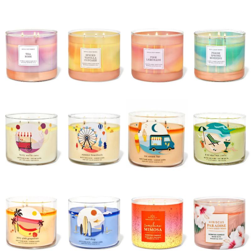 BBW Bath and Body Works Scented Candle 3 sumbu / Lilin Aromatherapy