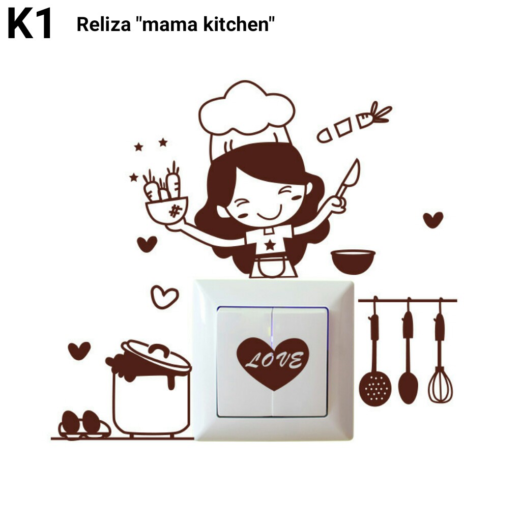 RELIZA WALL STICKER / STIKER DINDING SAKLAR DAPUR KITCHEN OWL DAN KUCING