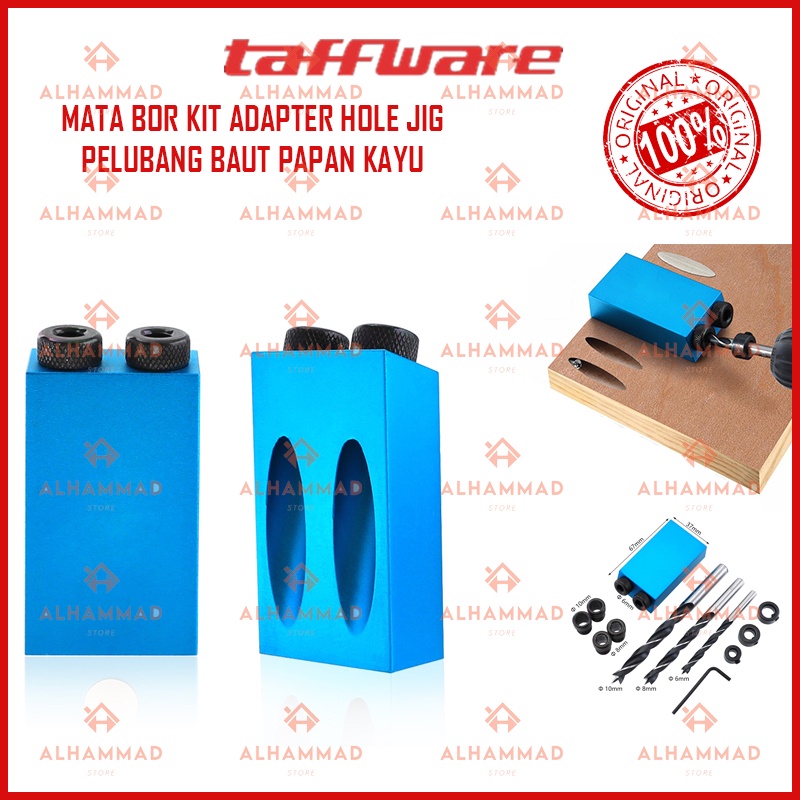 [BEST QUALITY] Kit Adapter Mata Bor Hole Jig Pembuat Lubang Baut Papan Kayu