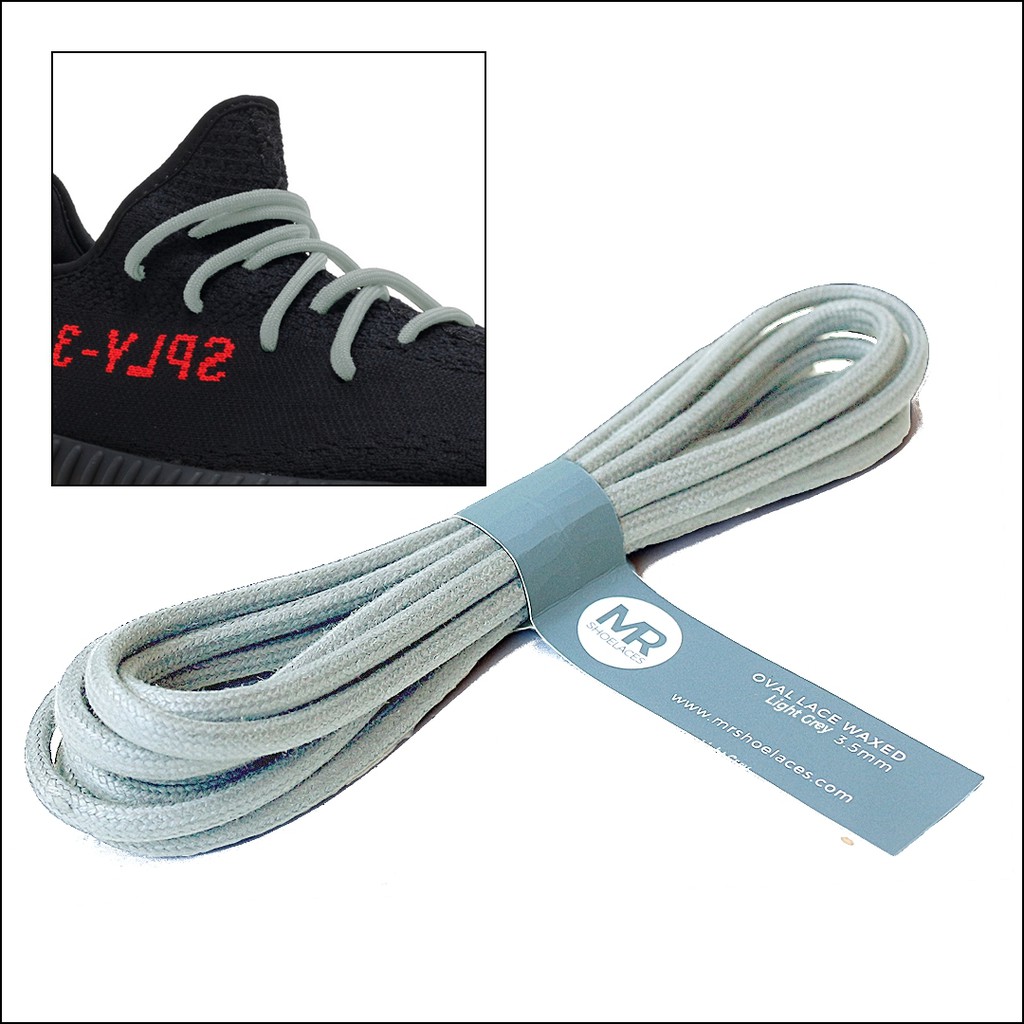 MR Shoelaces FC20 Light Gray Tali Sepatu Lilin Oval 3.5mm (Waxed Laces) 50cm 70cm 80cm 100cm 120cm 150cm 200cm - Premium Shoelace