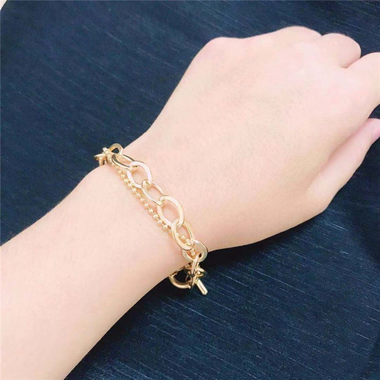 Gelang Liontin Kepala Model Double Layer Untuk Kecantikan