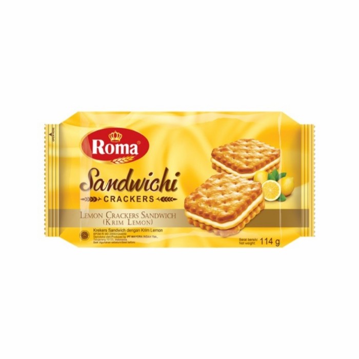 

504ekh Roma Sandwichi Sandwich Crackers Krim Lemon 115Gram 115 Gram Ex 120Gr 6J