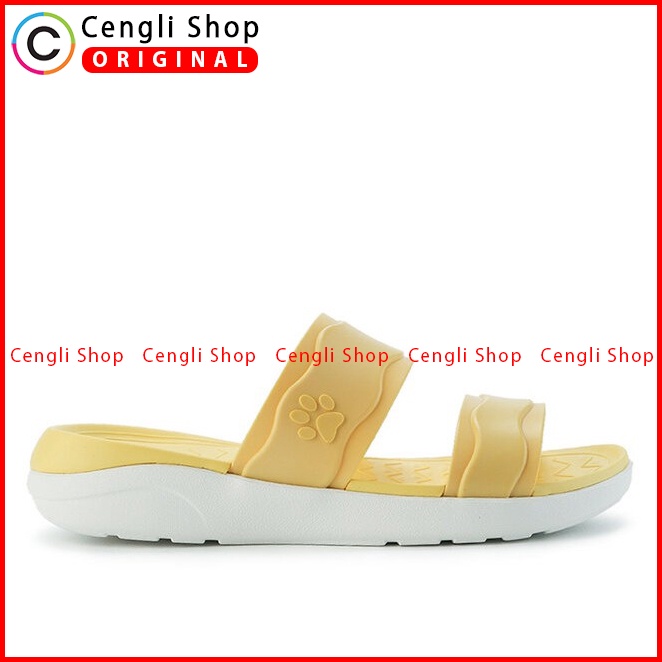 SANDAL SLIDE WANITA HUSH PUPPIES ORIGINAL CASUAL BRANDED YELLOW HW33