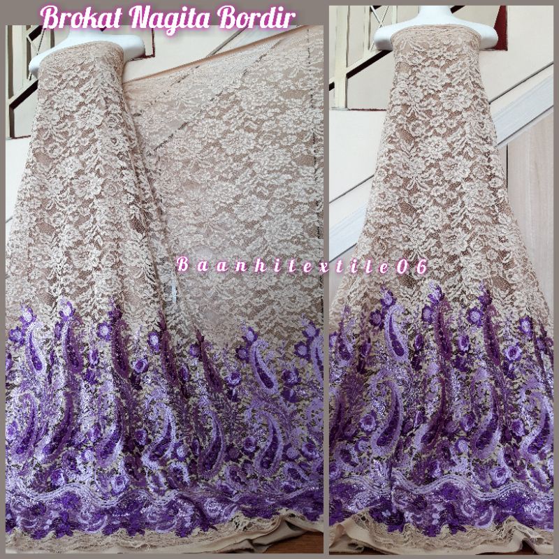 Kain Tile Brokat Nagita Bordir,tile brokat kain,Brokat katun,tile mutiara,Brokat bordir,Brokat Cord,