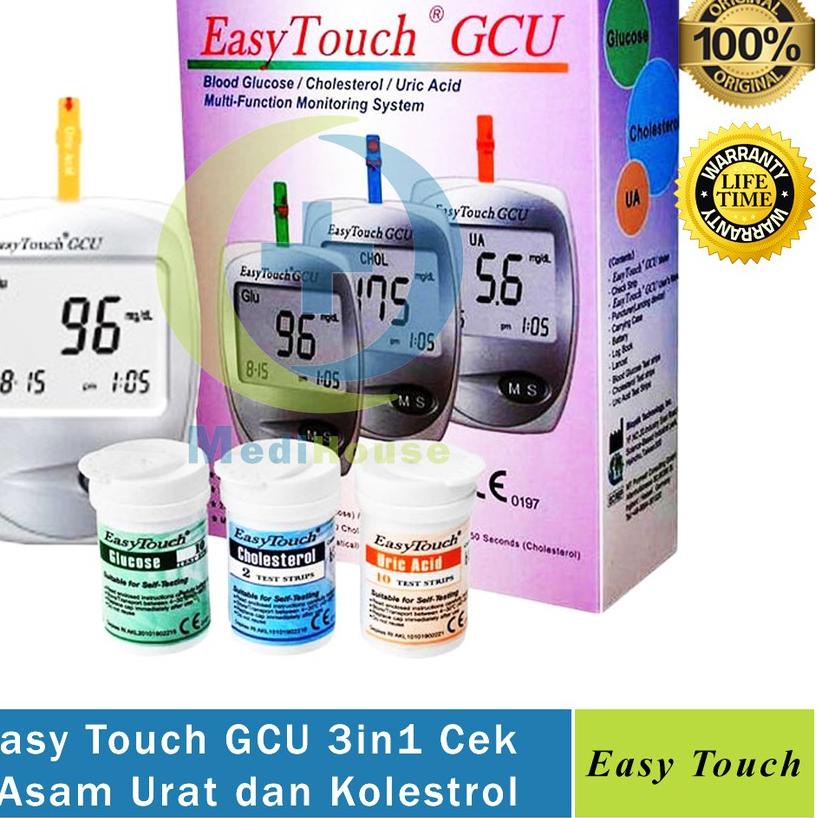 ☟ Alat Easy Touch GCU 3in1 Cek Gula Darah Kolesterol Asam Urat Easy Touch GCU Glucose Cholestrol Uri