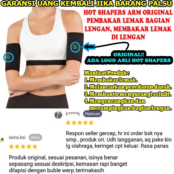 (HOT SHAPERS ARM) KORSET PEMBAKAR LEMAK BAGIAN TANGAN HOT SHAPERS PEREKAT ORIGINAL