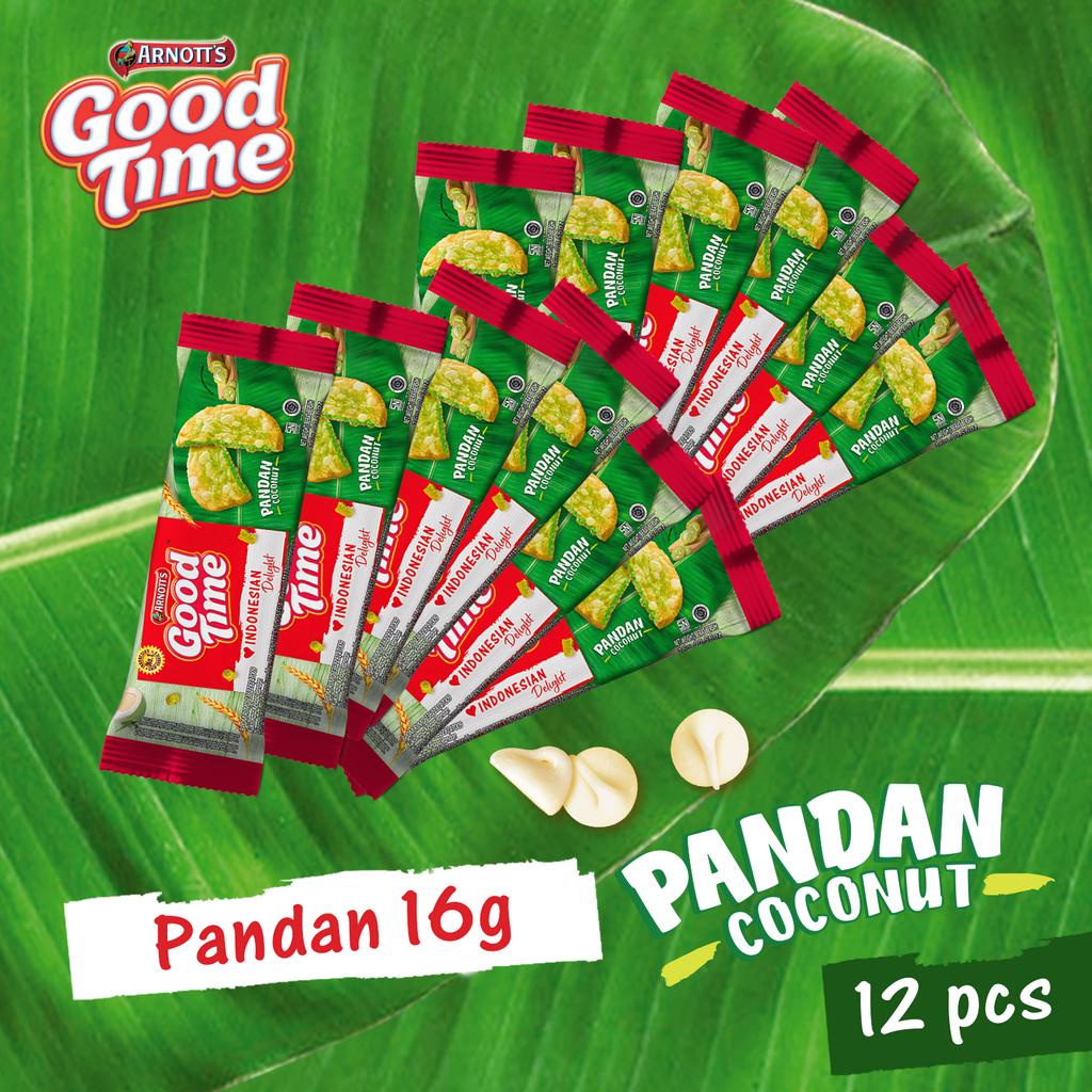 

Arnott's Good Time Cookies Pandan Coconut 16gr x 12 Pieces