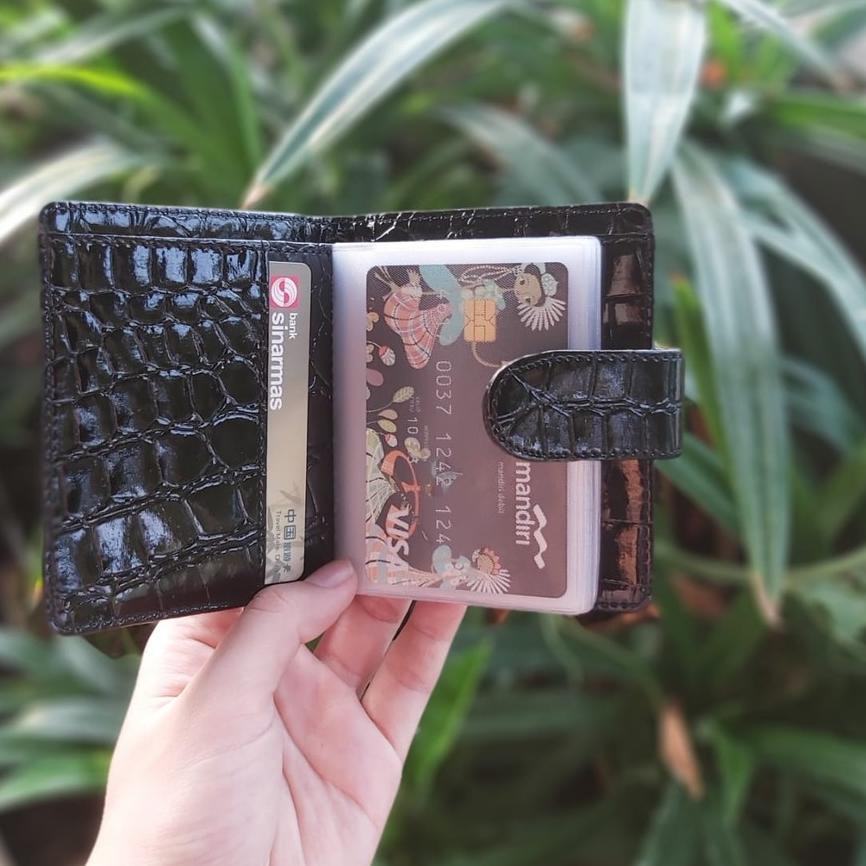 CARD HOLDER 17 SLOT Crocodile Skin (Kulit Buaya) Sintetis...trimss
