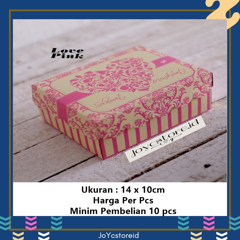 

Dus Roti Kotak Kue Cantik R3a LOVE Kotak 14x10 Box Kue Jajan - Merah Muda Harga Per pcs / Snack Box / Box Kue / Box Roti / Kardus Roti / Box Jajan / Dus Snack