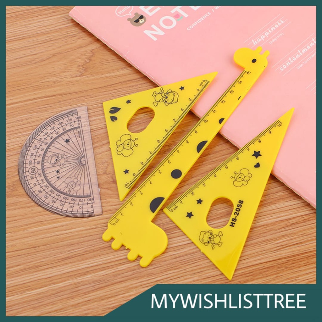 

PENGGARIS PLASTIK ANAK-ANAK 4IN1 | PENGGARIS LUCU KARAKTER JERAPAH PANJANG 20CM | PENGGARIS BUSUR PENGGARIS SEGITIGA | STATIONERY PERLENGKAPAN SEKOLAH ANAK