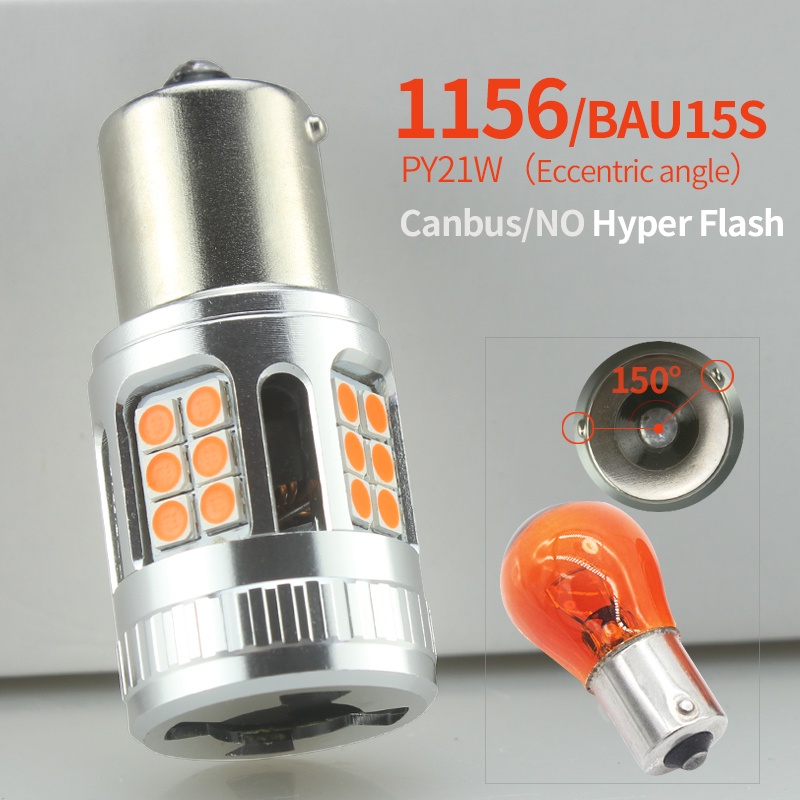20pcs Bohlam Lampu Sein LED Amber Kuning No Hyper Flash BAU15S PY21W 7440 T20 Bebas Error Untuk Honda Toyota Nissan Mazda