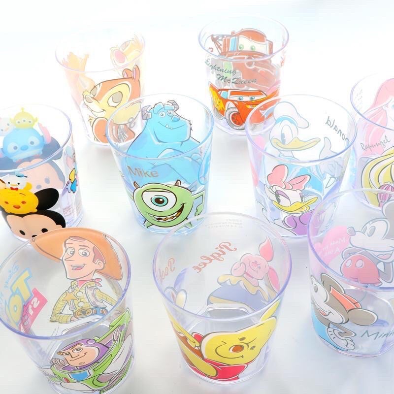 Gelas Cup Plastik Disney Mickey Princess Snow White Ariel Rapunzel Cars Toy Story Pooh Monster Inc Donald Daisy