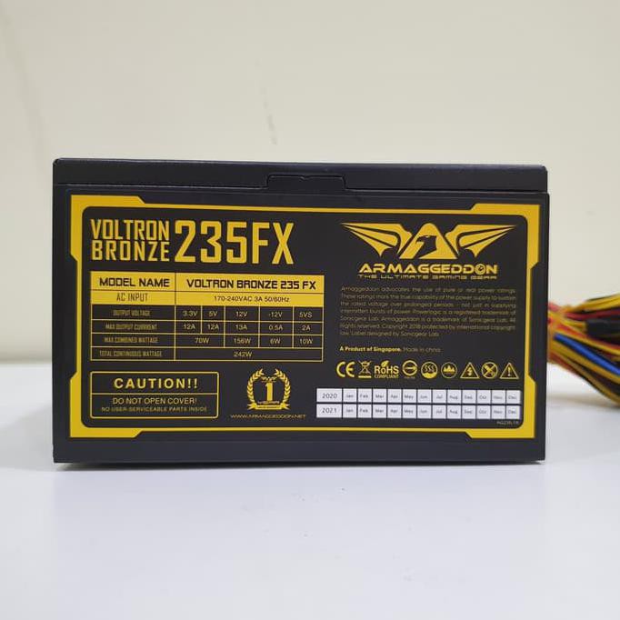 Armageddon Voltron Bronze 235FX PSU / Power Supply BERKUALITAS