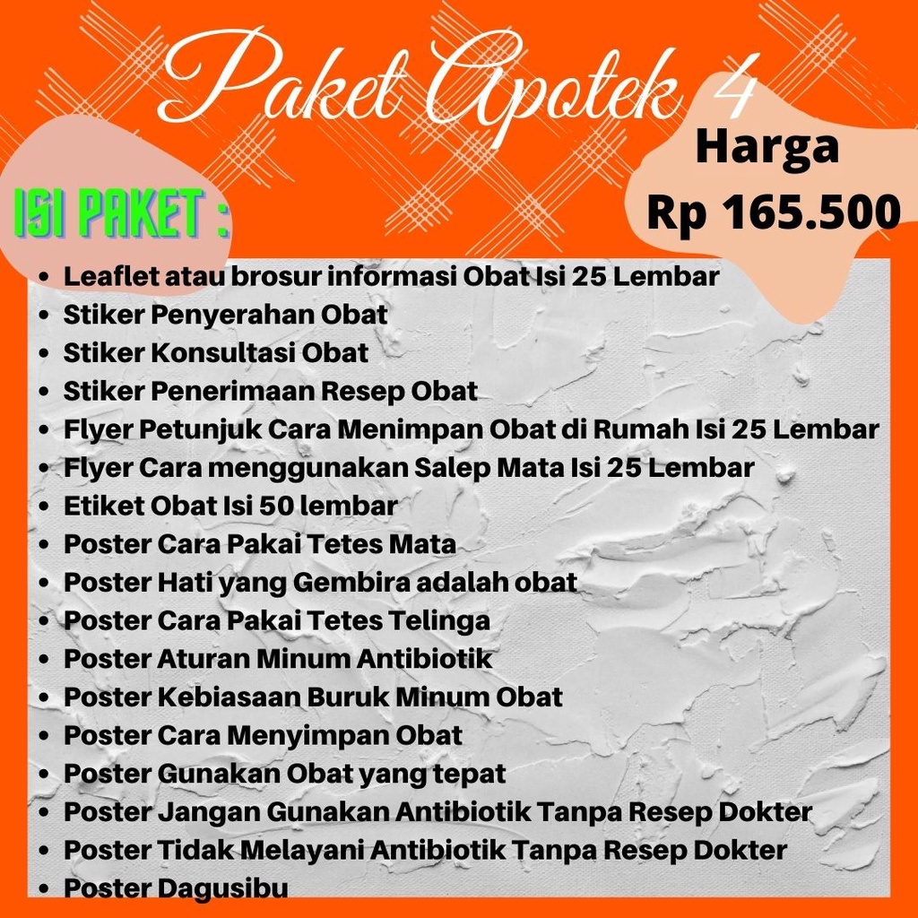 Jual Paket Apotek 4 Tatagraha Apotek Isi 10 Poster 25 Lembar