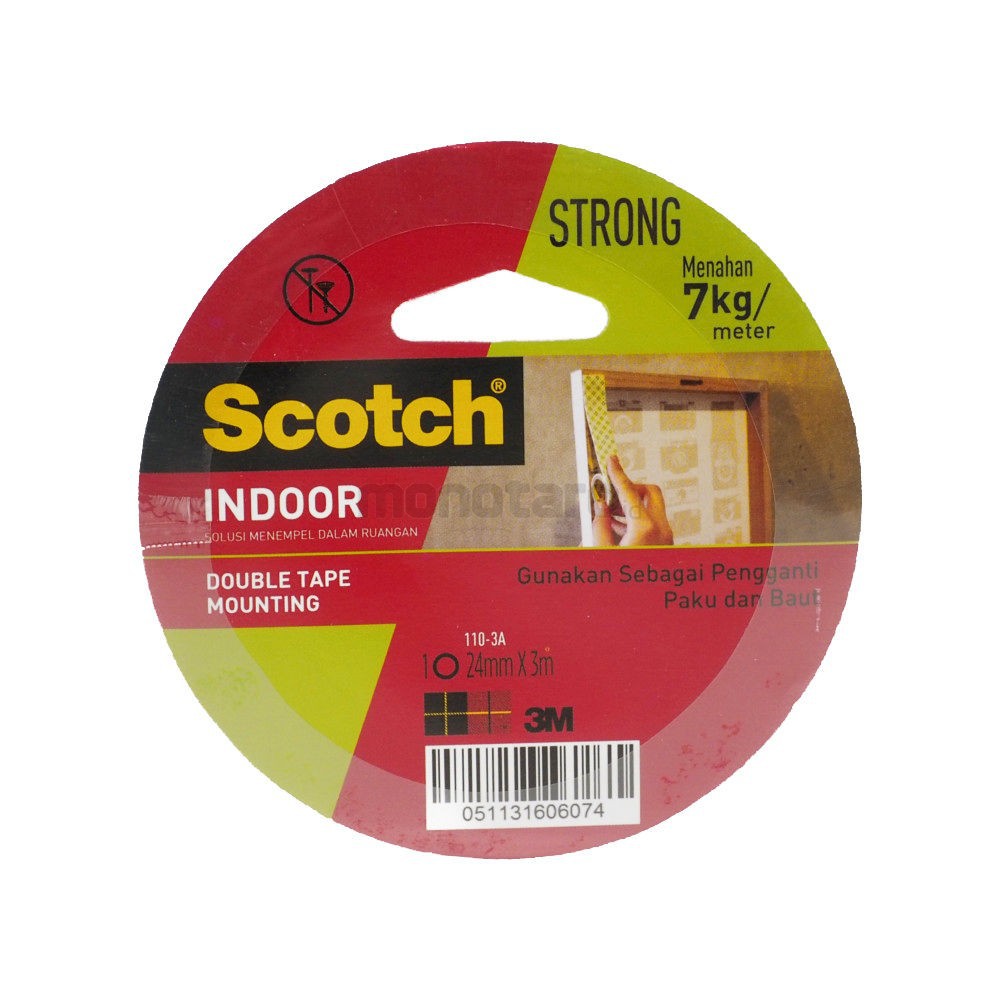 

Mounting Tape 24mm x 3m 3M Scotch 110-3A / Double Tape Super Kuat / Double Tape Pengganti Paku