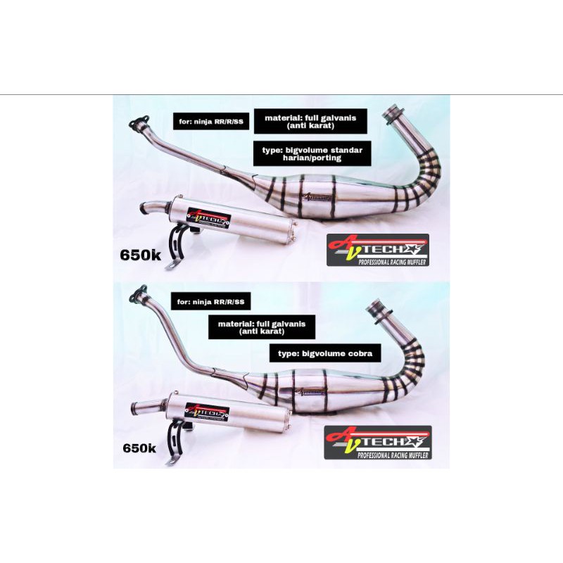 Knalpot racing ninja 150 R/RR AVTECH original full galvanis