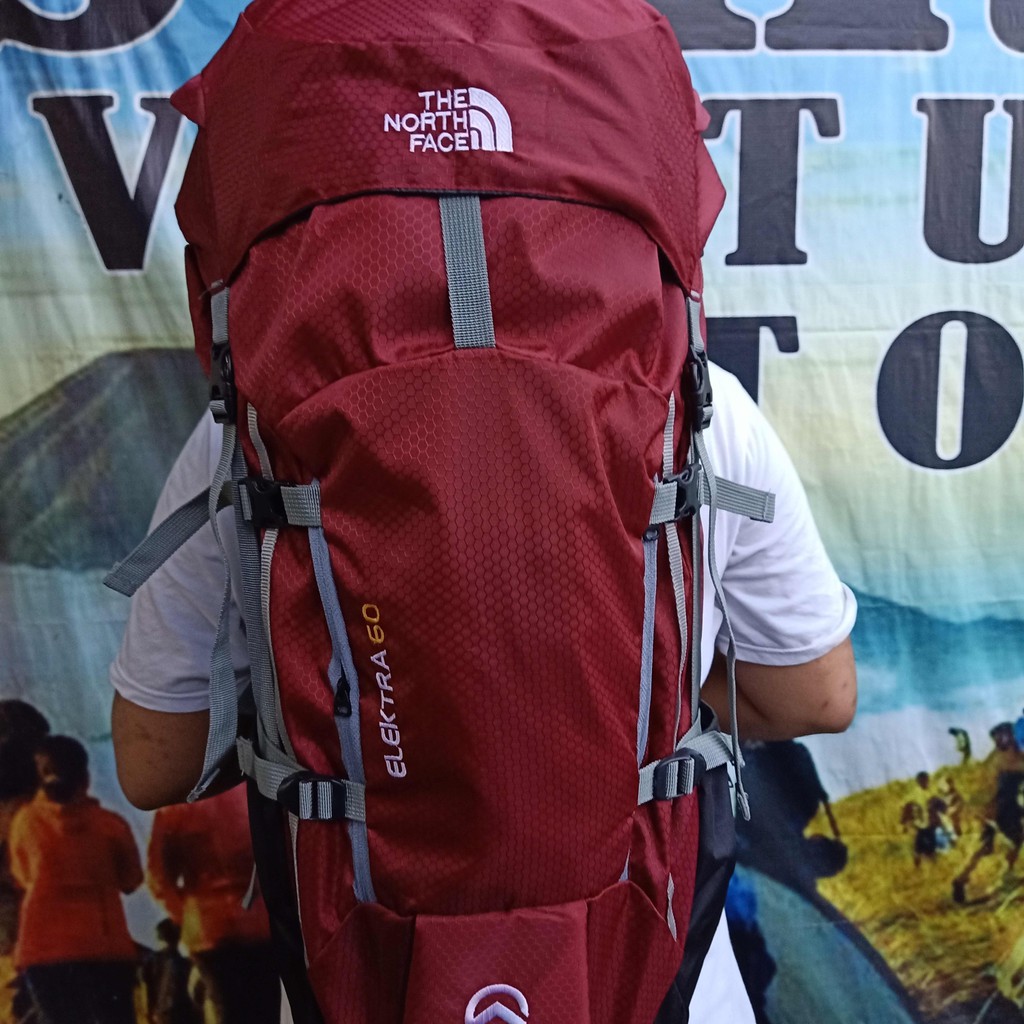 TAS GUNUNG TNF ELEKTRA 60L LOKAL MAROON / TAS CARRIER / TAS CAMPING