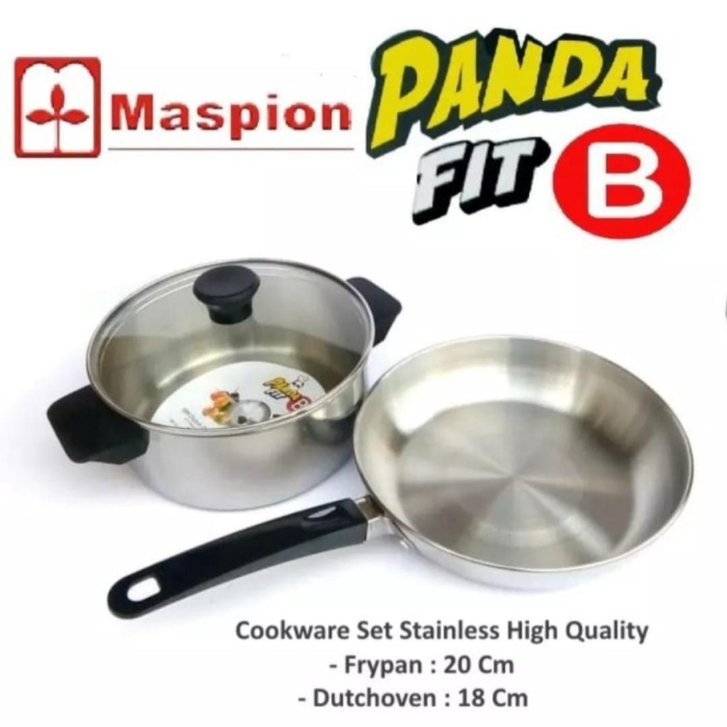 PROMO !! MASPION PANCI PANDA VIT A WAJAN PENGGORENGAN 16 CM DAN WAJAN PENGGORENGAN PANCI PANDA VIT B SAUCE PAN 18 CM TERMURAH