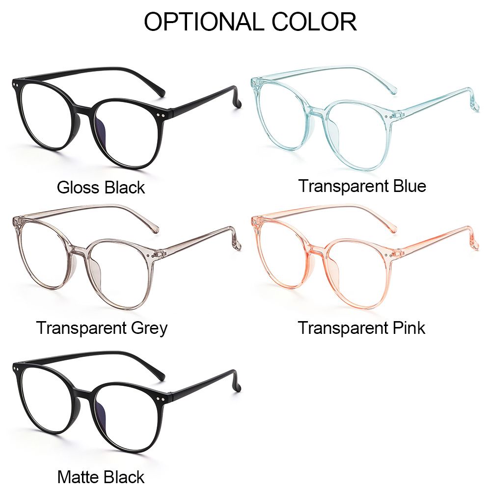 ROW Fashion Blue Light Blocking Glasses Lightweight Anti Radiation Office Computer Goggles Round Frame Oversized Clear Lens Vintage Anti Blue Light Glasses