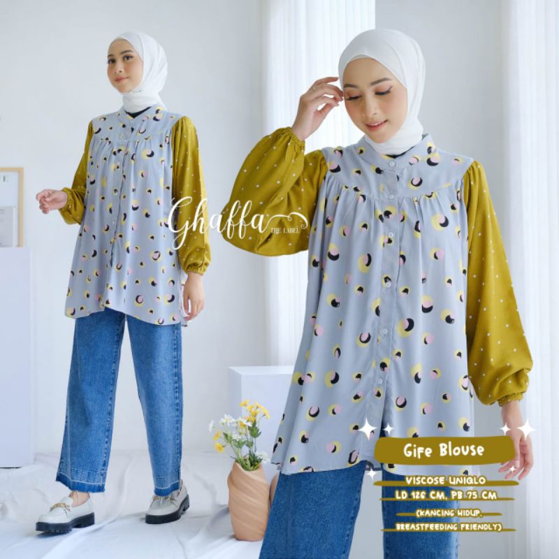 Blouse motif cantik modern / Gife blouse by ghaffa the label / Blouse muslimah kekinian