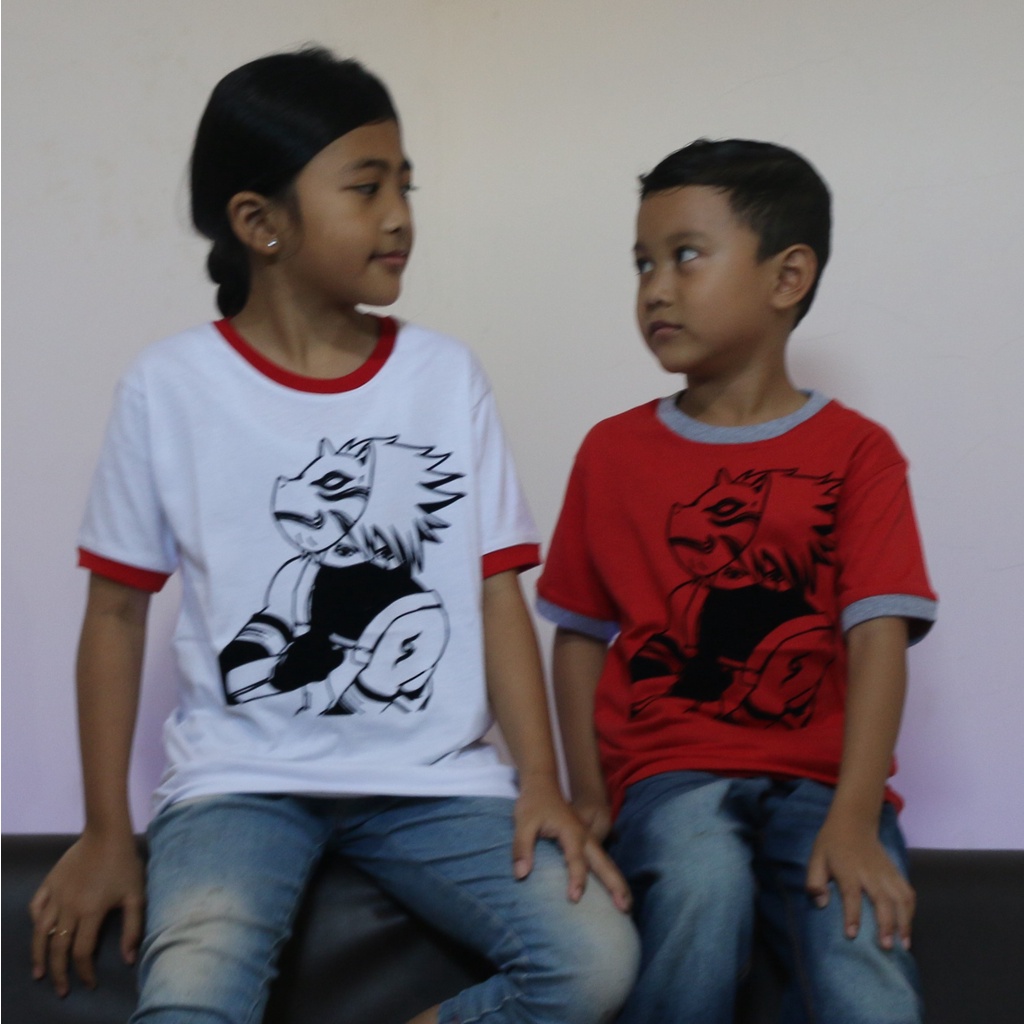 Kaos RIB ANAK KAKASHI ANBU - Baju Fashion Anak Bludru Premium REEDSHARK - Kaos Karakter Anime Keren