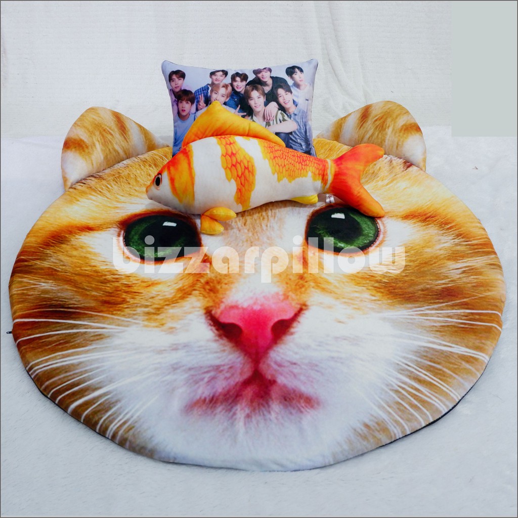 Bizzarpillow Karpet Bulat Motif Kucing BZ296