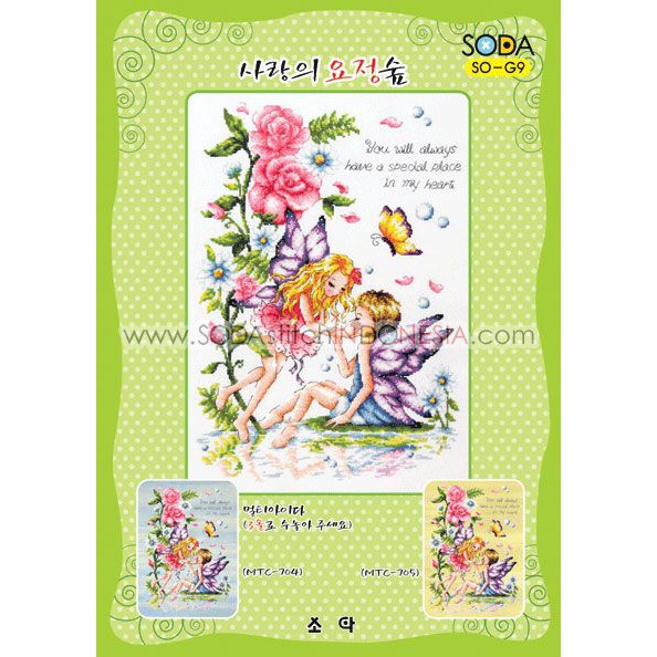 Paket DIY Craft Sulam Kristik Strimin Cross Stitch Sodastitch SO-G9 - Fairy Grove Of Love Elf