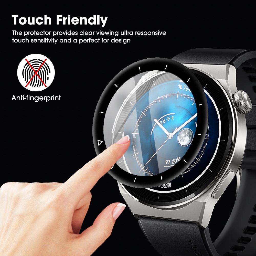 Pelindung Layar Smartwatch 3D Curved 43mm 46mm Untuk Huawei GT 3 Pro