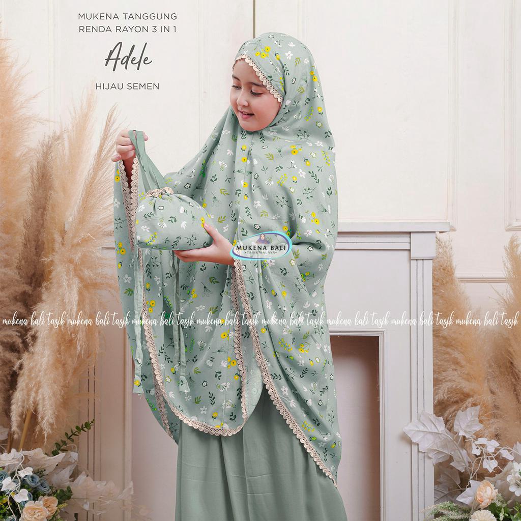 MUKENA BALI TASIK - MUKENA ANAK TANGGUNG RENDA RAYON 3IN1 ADELE