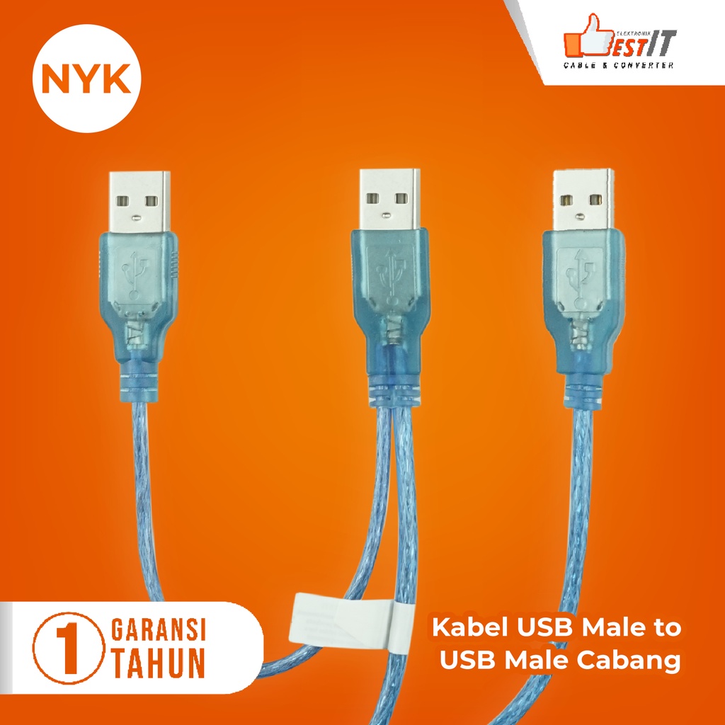 Kabel USB Splitter Cabang 1-2 NYK/ Kabel USB 2.0 Hardisk PS2 Hardisk