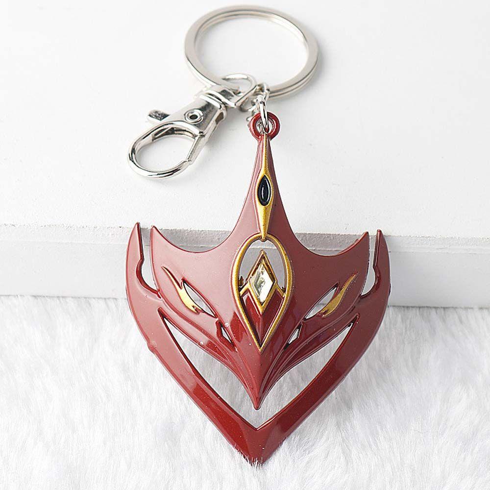 【 ELEGANT 】 Genshin Impact Gantungan Kunci Wanita Kreatif Anime Game Genshin Punk Metal Metal Key Chains