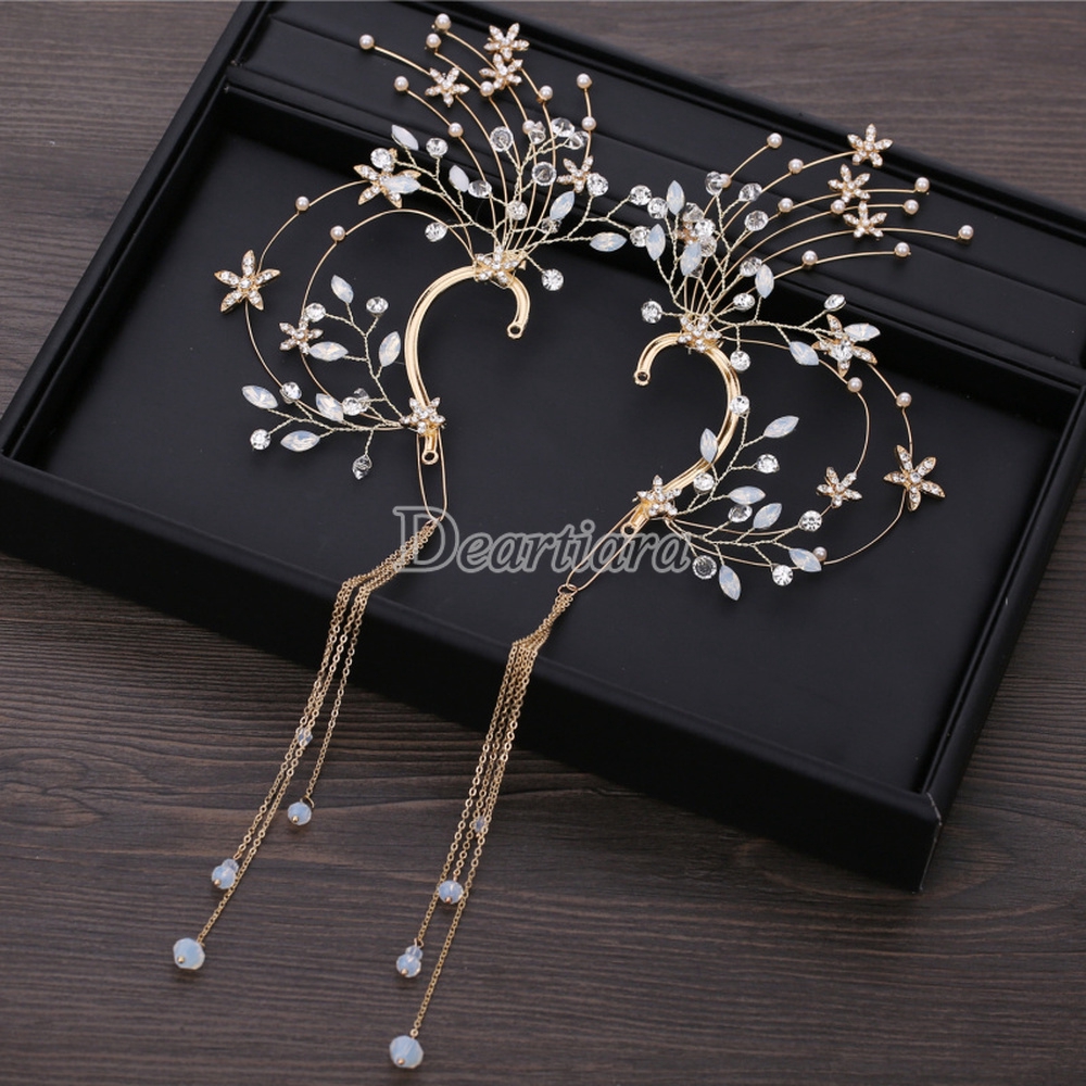 Agatha Earpiece Earcuff Earclip Aksesoris Telinga Hiasan Kuping Wedding Gold Headpieceku