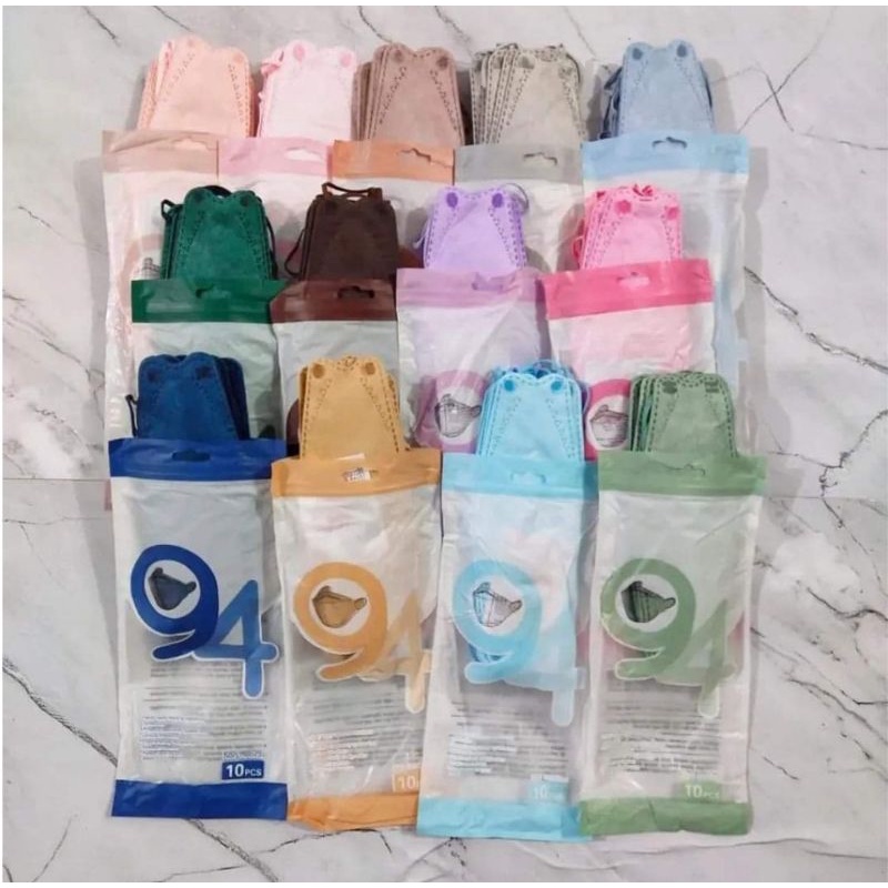 	 Masker Korea KF94, 4ply. Tali Satu Warna dengan Masker!!	