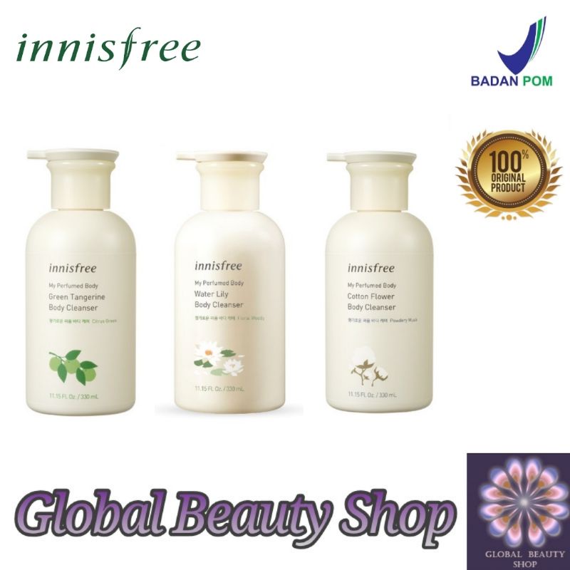 Innisfree My Perfume Body Cleanser Green Tangerine - Water Lily - Cotton Flower