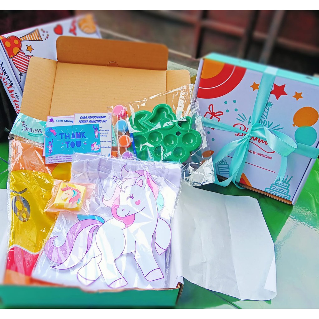 

(CUSTOM) BIRTHDAY SOUVENIR ULANG TAHUN ANAK IHAMPERS ULANG TAHUN I TSHIRT PAINTING KIT I ULANG TAHUN