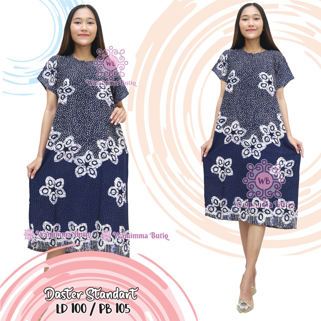 Daster Batik Murah Baju Tidur Batik Murah Adem Nyaman Daster Batik Pekalongan Daster Yukensi-Syk-Biru