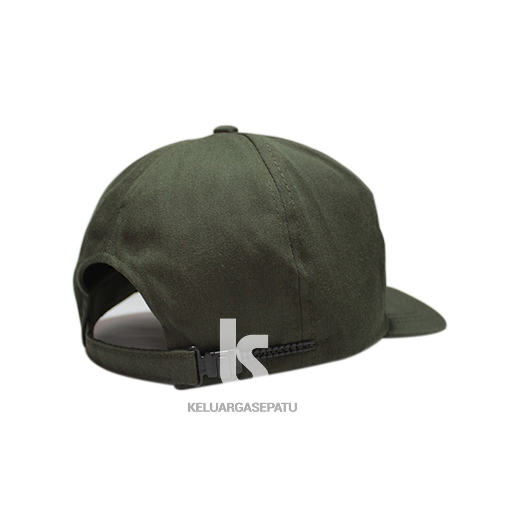 Unisex Topi Baseball Dengan Tali Strap Ukuran Panjang Dan Gambar Tulisan Bergaya Korea warna army