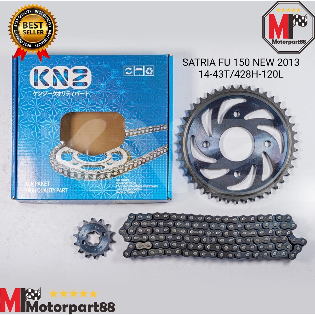 GEAR PAKET GIR SET SATRIA FU 150 NEW 2013 14T 43T 428H 120L KNZ