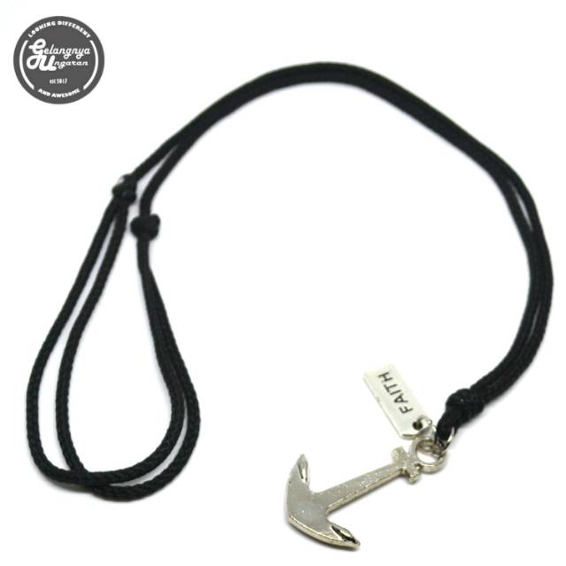 kalung Jangkar Silver + Charm " FAITH"