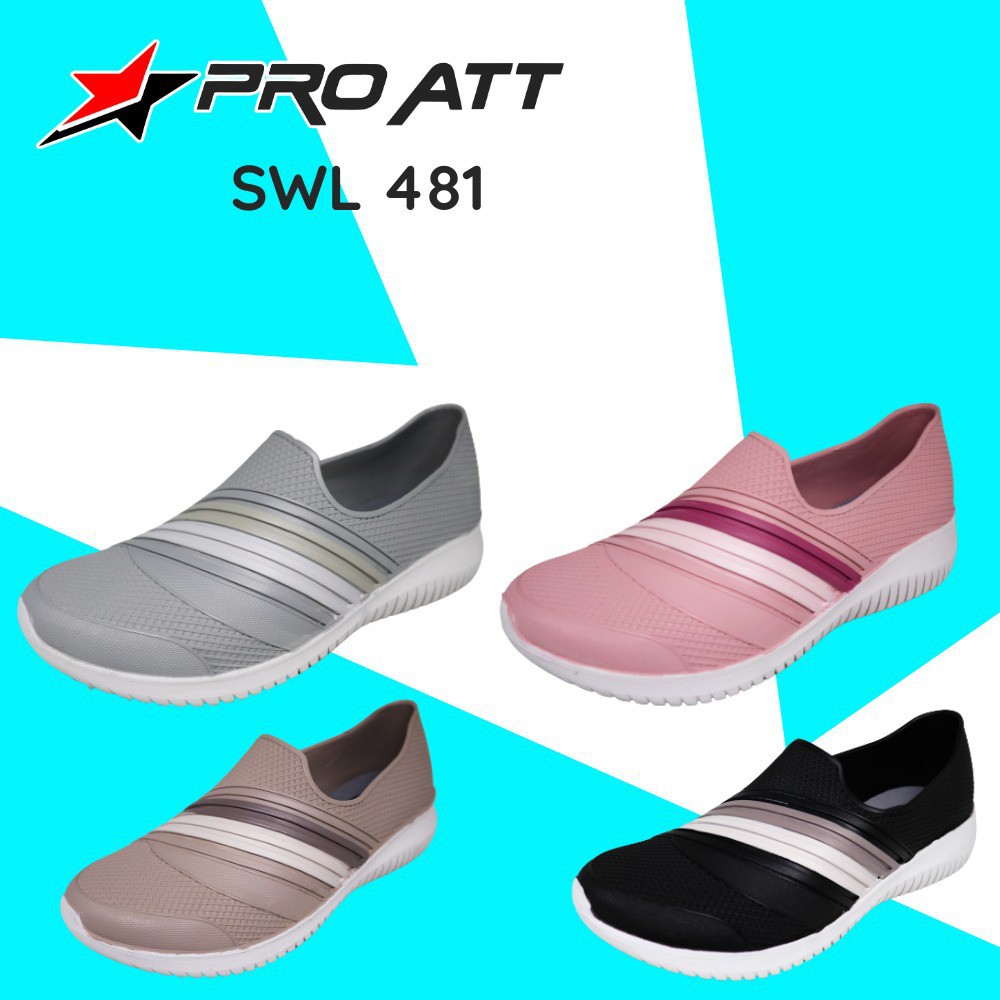 BB ATT SWL 481 Sepatu Wanita Karet Slip On Murah Lentur Anti Air Nyaman Ringan