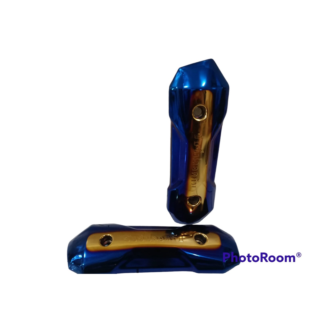 Cover  tameng knalpot Zoomer Blue X Gold beat vario scopy