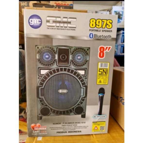 BARU! SPEAKER PORTABLE MEETING BLUETOOTH GMC 897S + BONUS MIC WIRELESS SUARA Bass dan Jernih. Original