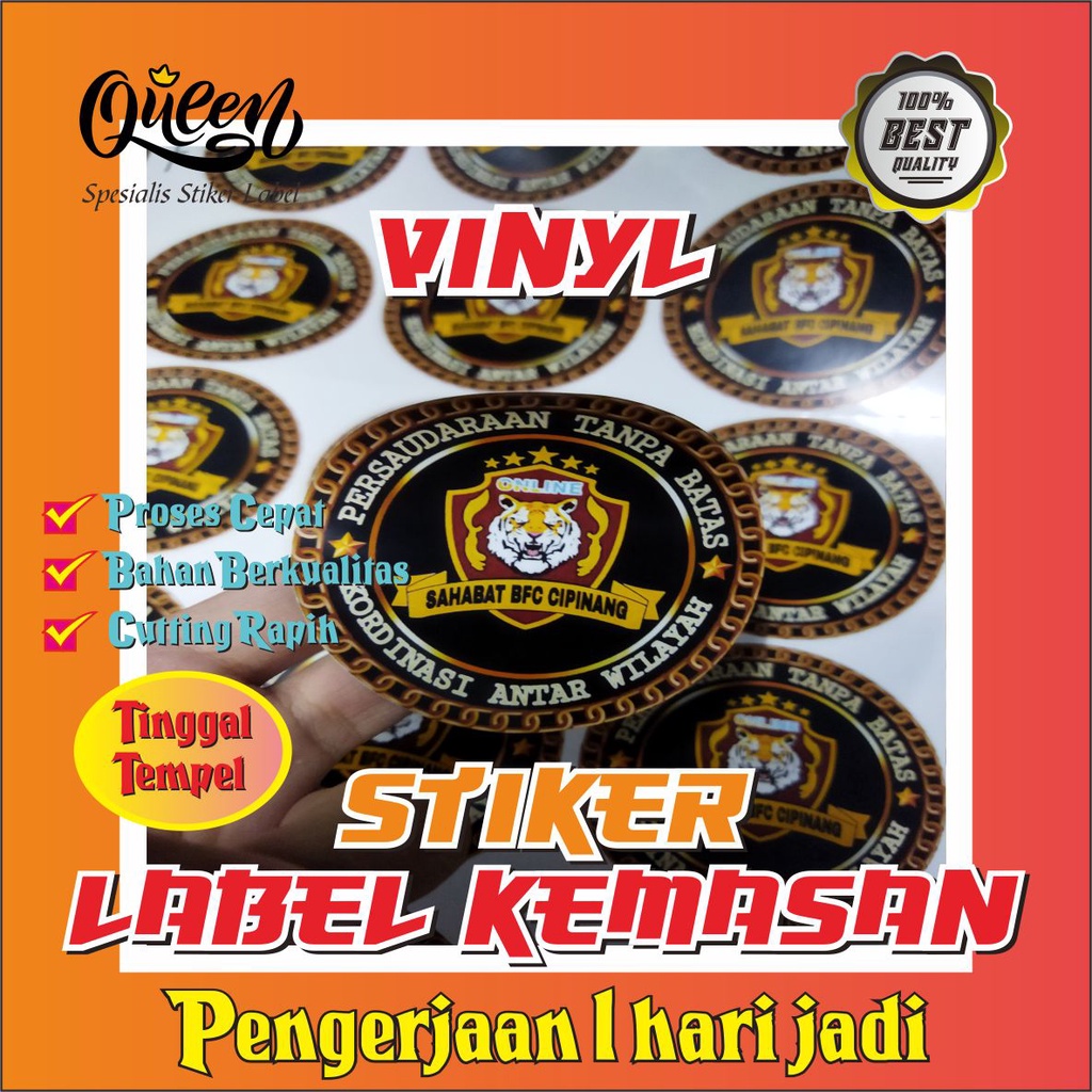 

STIKER VINYL, STIKER LABEL KEMASAN A3+ FREE CUTTING KISS CUT