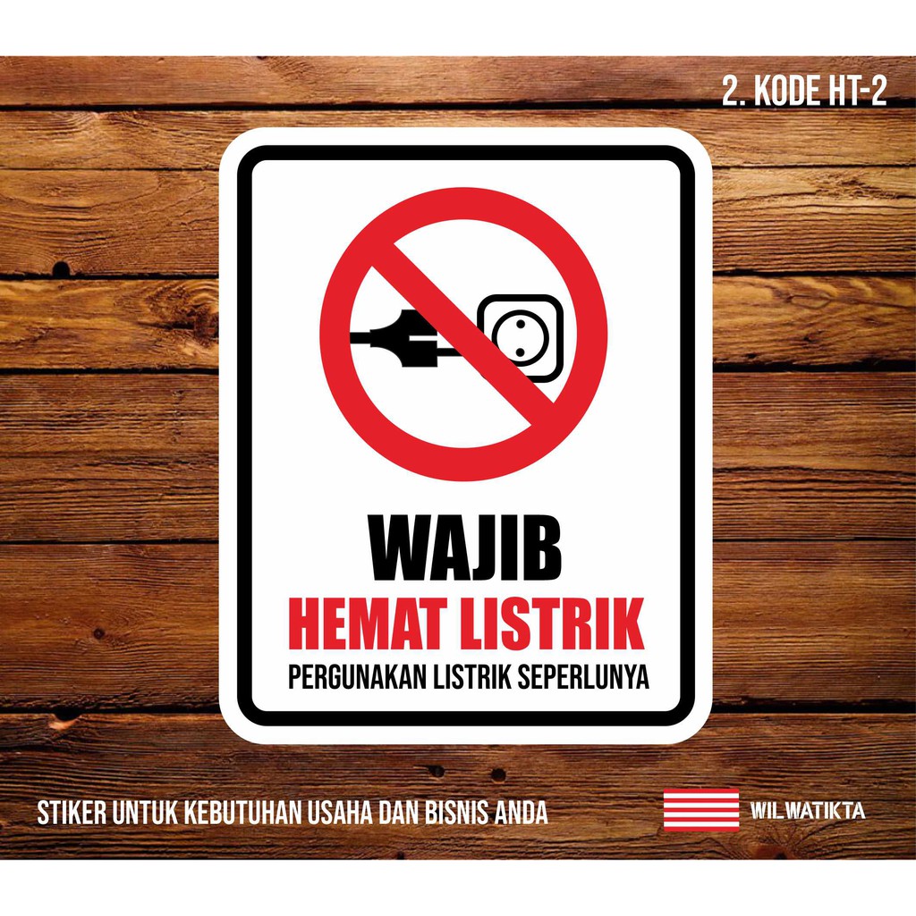 01 Sticker Safety Sign Warning Hemat Listrik Min 2 Pcs