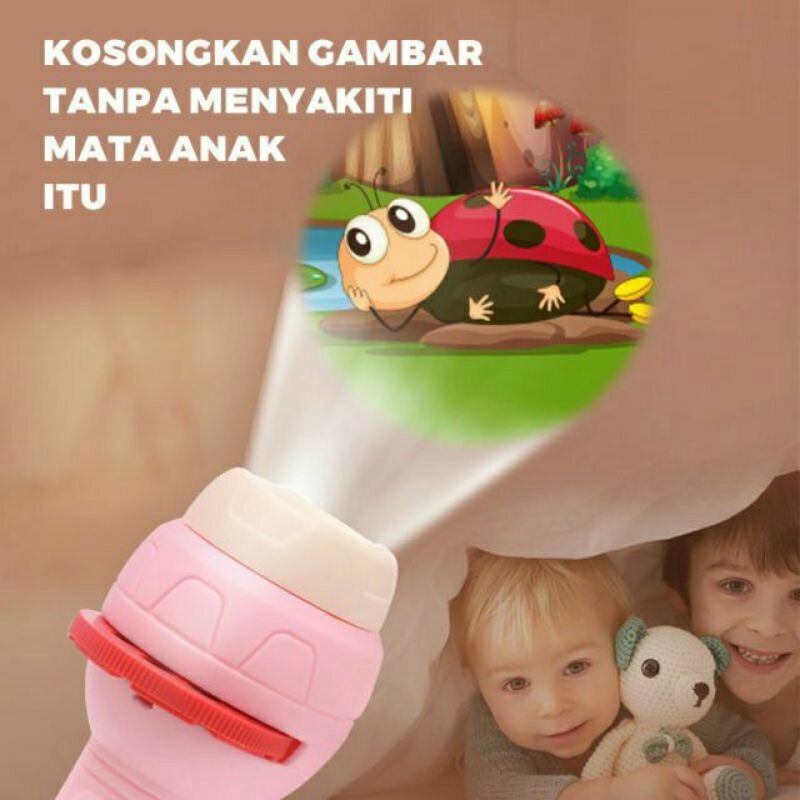 senter mainan anak gambar karakter unik 7 proyeksi