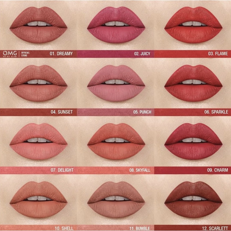 OMG Oh My Glam MINIPINK Matte Kiss Lip Cream Lipstick Lipstik Lipcream New Edition OM001