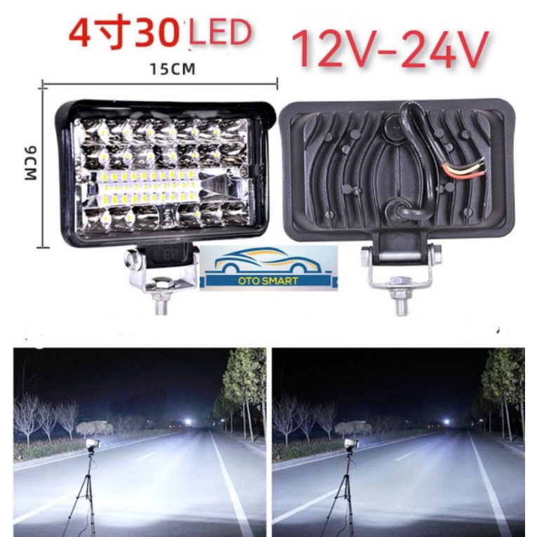 Lampu tembak Sorot Mobil 2 Cahaya Putih &amp; Kuning CREE LED Worklight 30 Mata &amp; 58 Mata 12V Dan 24 Volt Lampu Sorot Mobil