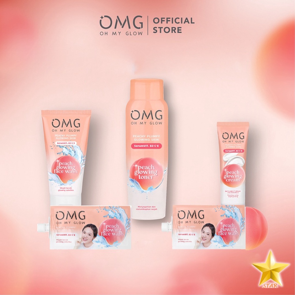 Original OMG Oh My Glow Skin Care Face Wash Cream Toner